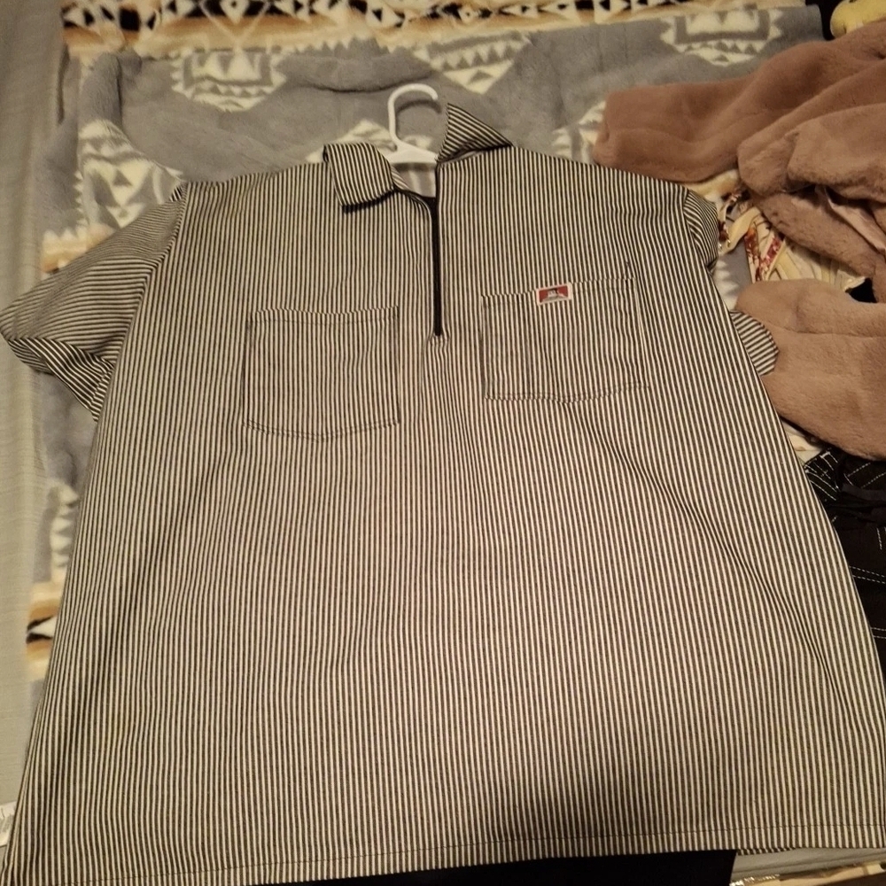 Ben Davis Black and White Striped Work Shirt
